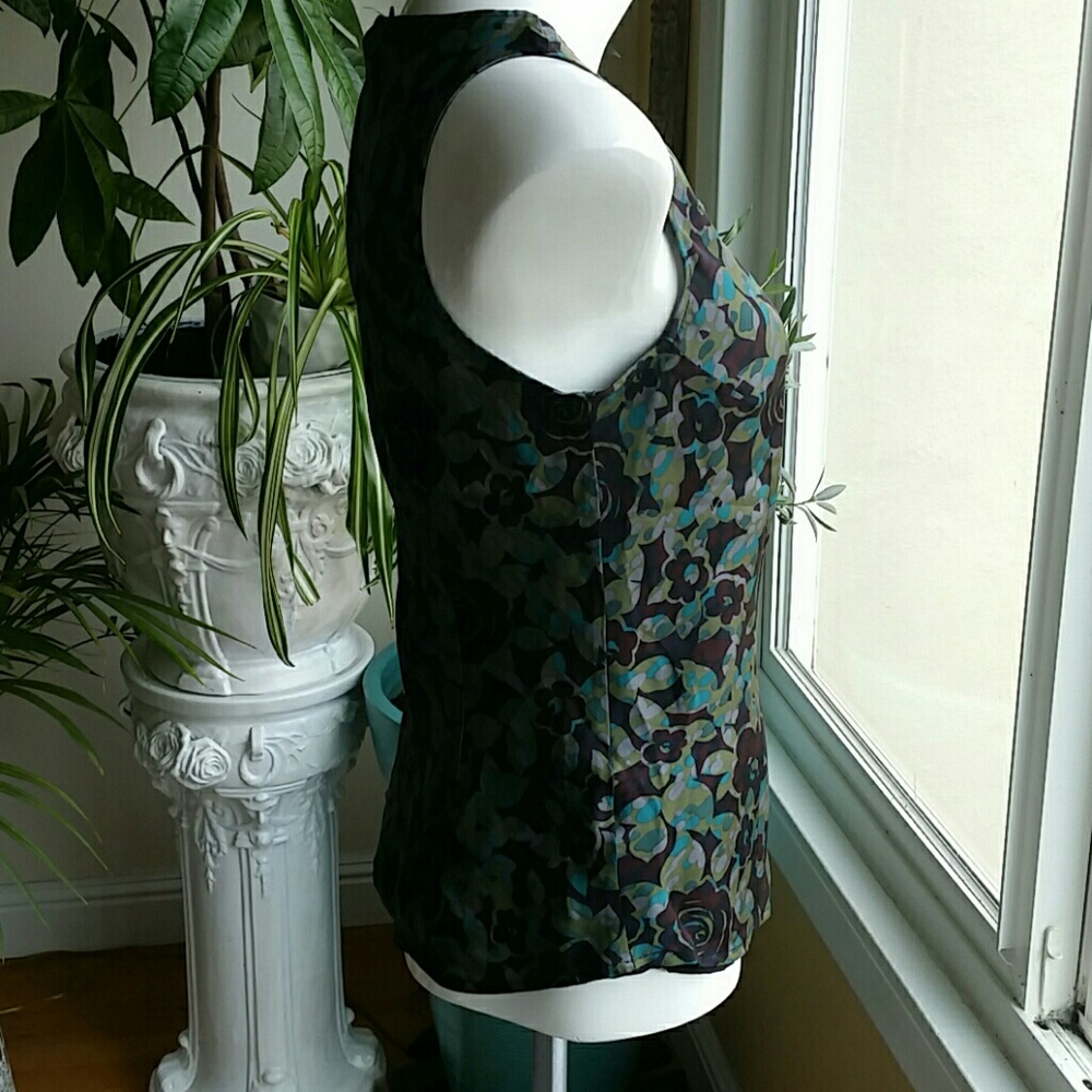 Valerie Stevens Floral Silk Y2K Top Size Medium - Picture 5 of 8